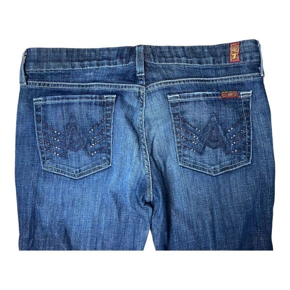 7 for All Mankind | “A” Purple Pocket Stretch Boot Jeans Size 30 - Picture 1 of 8